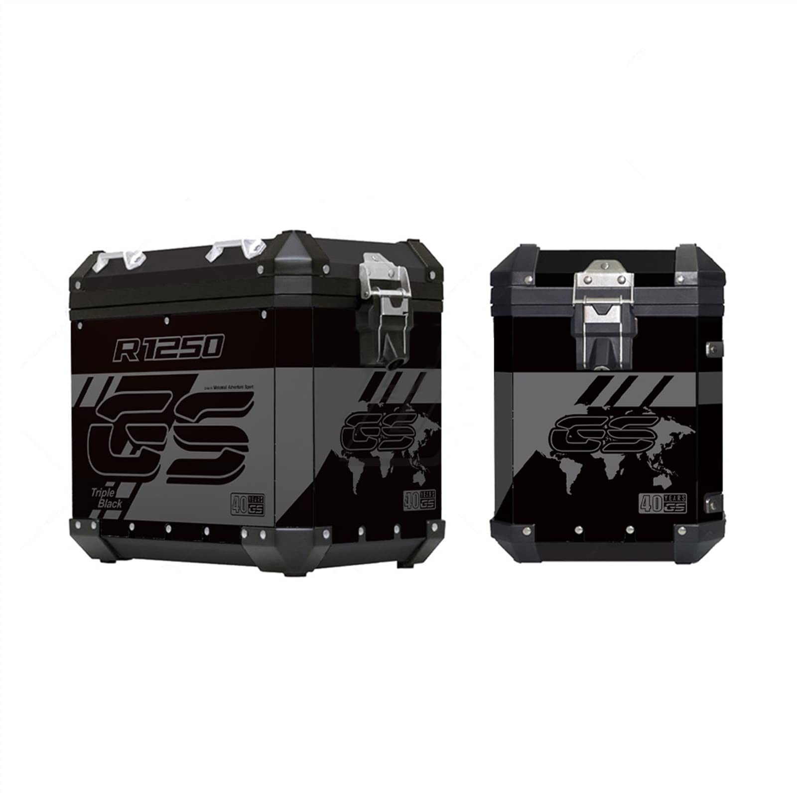 STATUZ Reflektierender Aufkleber Für Motorrad-Aluminiumbox Für BMW Koffer 40 Jahre GS R1250GS Adventure 2019-2021 2020 Schmücken (Color : Schwarz)
