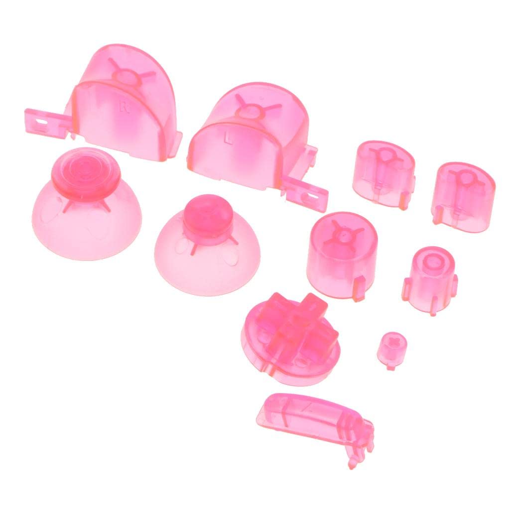 Enakshi Replacement ABXYZ Buttons + Thumbsticks Chrome D-pad Mod Set for Nintendo NGC Pink|Collectibles-image-18