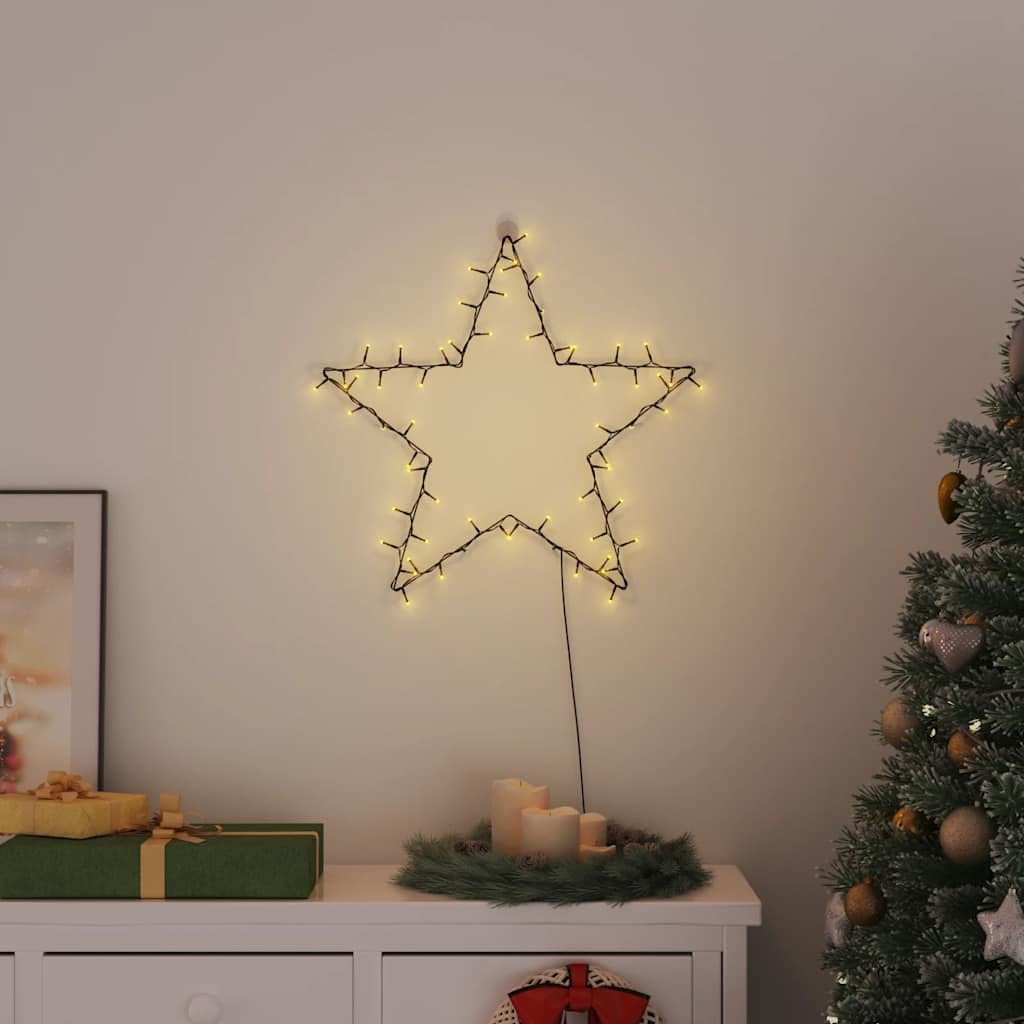 Weihnachtsbeleuchtung Stern-Silhouette 80 LEDs Warmweiß Kunststoff 60x59 cm mit 8 Lichteffekten USB-Stromquelle für Innen Fensterdeko festliche Stimmung Advent