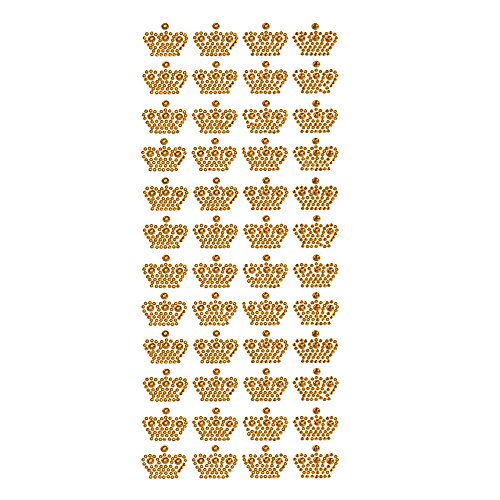 Homeford Royal Crown Rhinestone Stickers, 3/4-Inch, 48-Count (Gold)