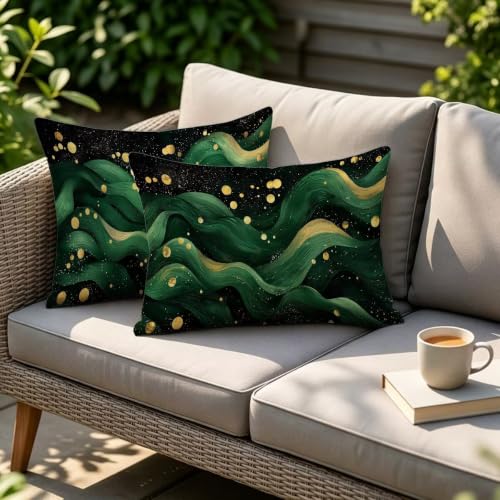 Housse coussin vert imperméable 40x80cm déperlant double face - 5