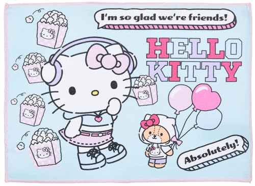 Set de Table Enfant 40 × 30 cm – Nappe/placemat Tissu Lavable, pour Hello Kitty Fan – pour déjeuner, goûter ou Bureau Enfant