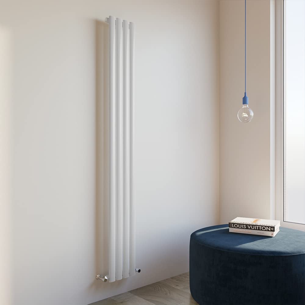 Oval Column Radiator 1800x236mm Vertical Design Single Central Heating White Rad โ image 1