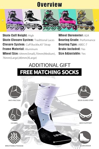 Image of PAPAISON Adjustable Inline Skates for Kids and Adults with Full Light Up Wheels, Outdoor Roller Skates for Girls and Boys, Men and Women