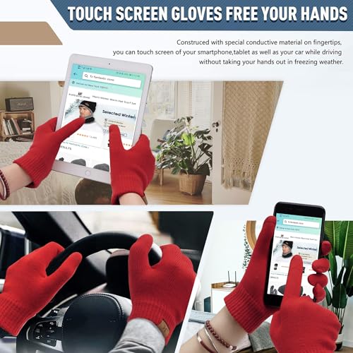 Image of FZ FANTASTIC ZONE Winter Beanie Hats Scarf Touchscreen Gloves for Men Women