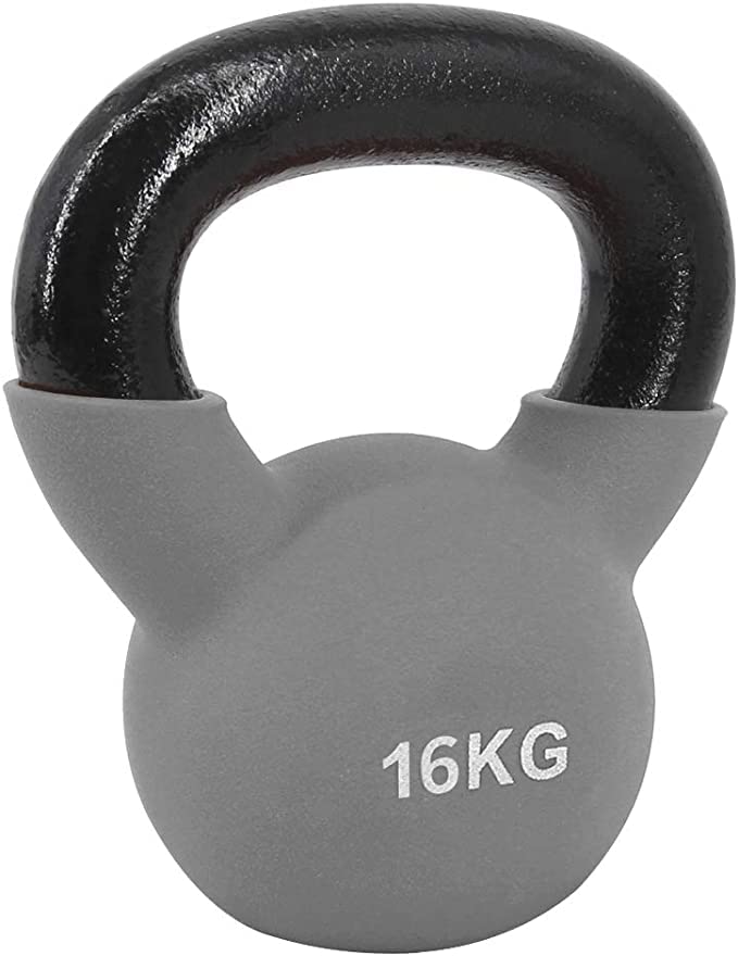 Image of Vinyl Coated Solid Kettlebell for Gym Exercises Kettlebell for Strength|Fitness|Kettle Bell for Home Gym (Grey) (16 KG)�