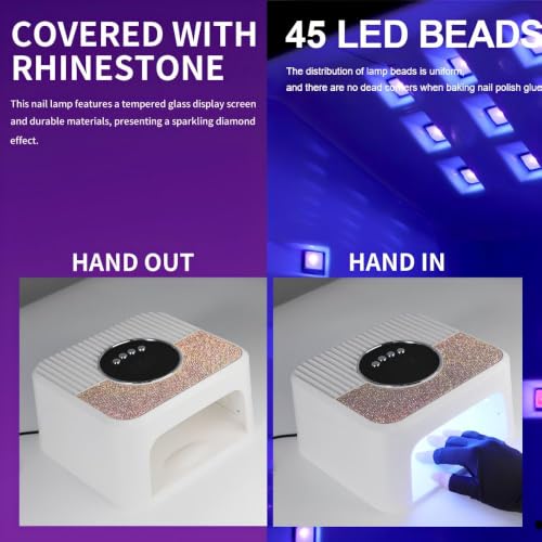 Image of THR3E STROKES Professional Intelligent LED Automatic Sensor LED UV Nail Dryer Nail Curing Nail Art Lamp Manicure Pedicure Tool Gel Based Nail Polish for All Kind of Nail Paints (268W L5)