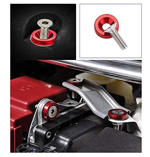 Miniatura 6 de 20 piezas de arandela de parachoques de aluminio, arandela de parachoques de acero inoxidable, perno de acero al carbono, kit de vestir de motor