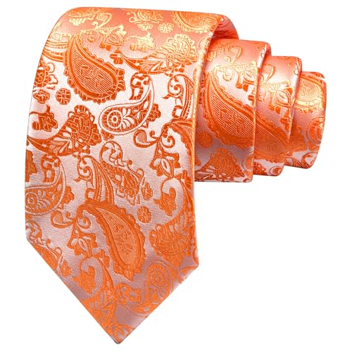 Image of GUSLESON 3.15 inch(8cm) Fashion Paisley Ties Mens Woven Jacquard Necktie for Wedding