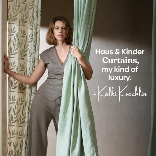 Image of haus & kinder Digital Printed Cotton Door Curtain 7 Feet Long Pack of 1 Door Curtain, 7 Feet Curtain for Door (Rustic Petal, Light Pink 130x213 CM)