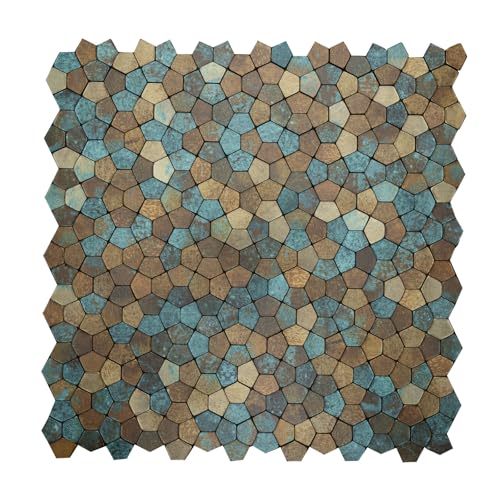 Team Value Peel and Stick Backsplash Silver Mosaic Tiles – Waterproof Tile Stickers, Fire-Resistant, Easy to Install, 10 Sheets 11.1