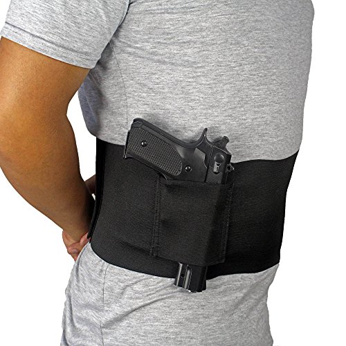 Depring Belly Band Holster For Concealed Carry Elastic Abdominal Slim Wrap Concealment Handgun Holster With 2 Magazine Pouches For Right And Left Hand Draw #TOP6