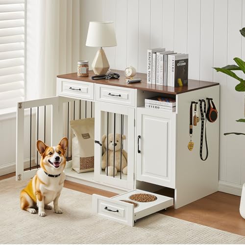 Heavy Duty Wooden Dog Crate Furniture with Storage