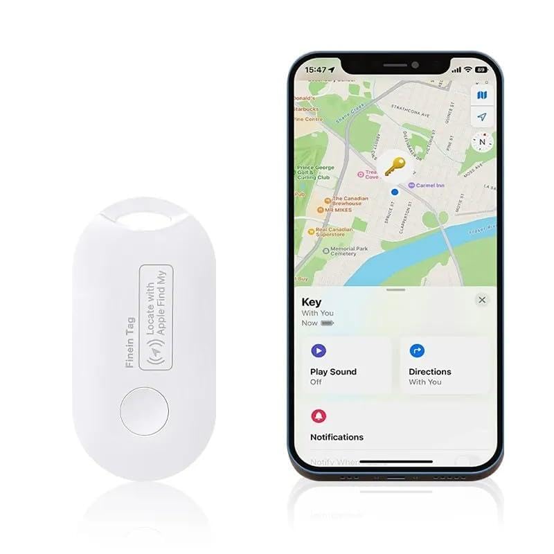 Smart Tag Tracker for Apple iOS Devices, Long Range Location Monitor Item Locator, Great for Travel, Pets, Purse, Keys, and More! No 3rd App Needed, (iOS only)