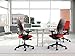 Steelcase Leap Desk Chair with Headrest in Buzz2 Black Fabric - Highly Adjustable Arms - Black Frame and Base - Standard Carpet Casters
