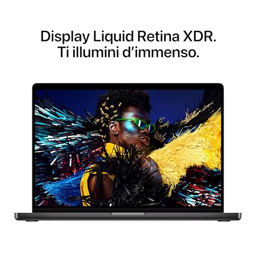 MacBook Pro Portatile con chip M5 Max, CPU 18 e GPU 40 core: progettato per l’AI, display Liquid Retina XDR da 16,2'', 48GB di memoria unificata, 2 TB SSD, Wi Fi 7 – Nero siderale - Notebook - Immagine 3