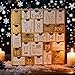 Juegoal Advent Calendar with 25 Drawers Countdown to Christmas, Refillable Wooden Advent Xmas Gift for Kids, 12 Inches Tall