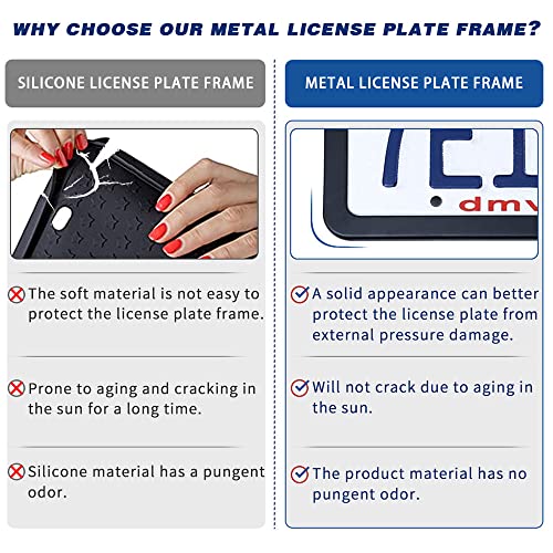 Matte License Plate Frames Aluminum Alloy License Plate Cover Holder Fits For All Dodge Universal License Plate Covers Accessories For Front And Rear Car Tags #TOP4