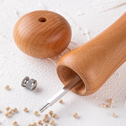 Młynek do soli, pieprzu, młynek do soli i pieprzu, buk, drewniany materiał, natura, drewno, dozownik pieprzu, młynek do przypraw kuchennych (25 cm, 1 szt.)