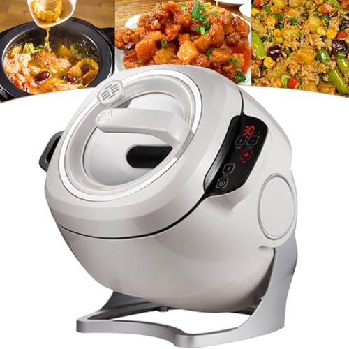 ylpddmm Procesador de Alimentos Comercial de 2000 W, Máquina De Cocción Automática, Tres Velocidades Ajustables, Rotación Automática De 360 ​​°,con Smart Touch, para Saltear, Guisar, Cocinar