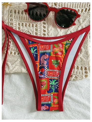 Milumia Women's 2 Piece Bikini Set Tribal Tie String Triangle Low Waist Swimsuits4