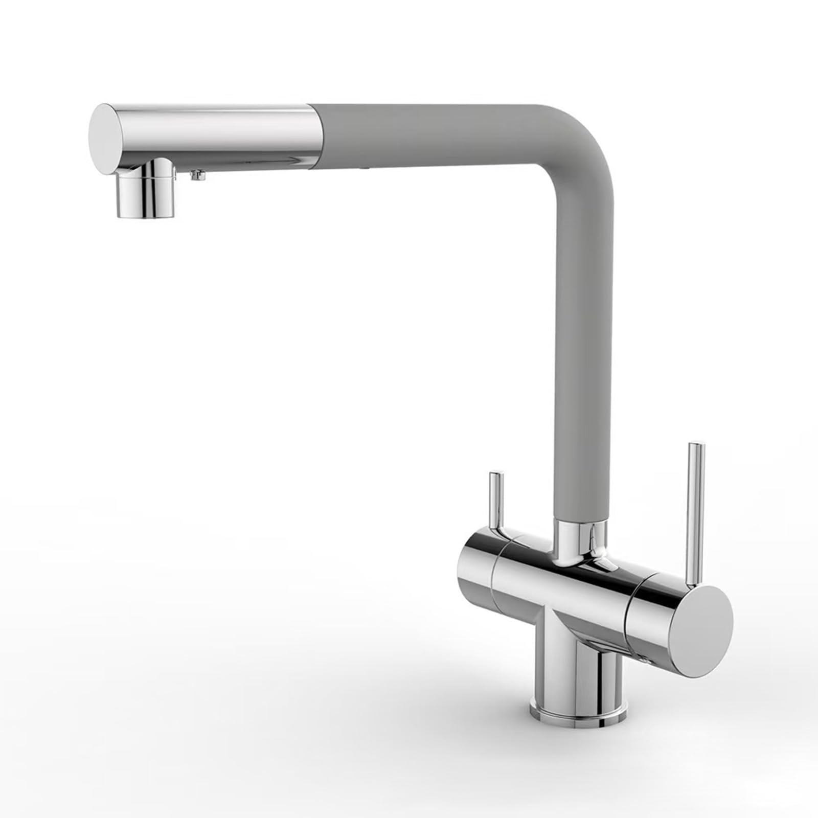 Robinet à 3 voies avec filtre à eau tactile rotatif 3 modes - Couleur beige - Facile à installer - Système de purification de l'eau respectueux de l'environnement
