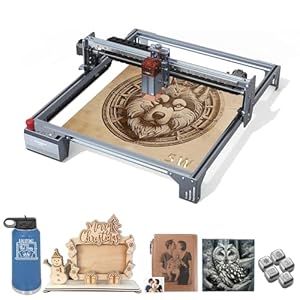 ATOMSTACK A5 V2 Lasergraveermachine, 6 W, doe-het-zelf lasergraveermachine met app-bediening, vaste focus, ultradunne lasersnijd voor hout, 24000 mm/min, hoge snelheid, snijden