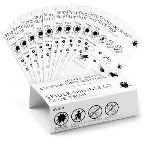 AMFUN 10 Pack Sticky Spider Traps Extra Strong Glue Insect Trap for Indoor Home Garden