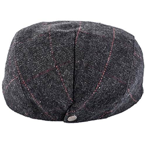 Image of The Tie Hub Dark Grey Flat Cap for Men, Breathable Cotton Comfort, Water Resistant, Vintage Newsboy Style, Free Size