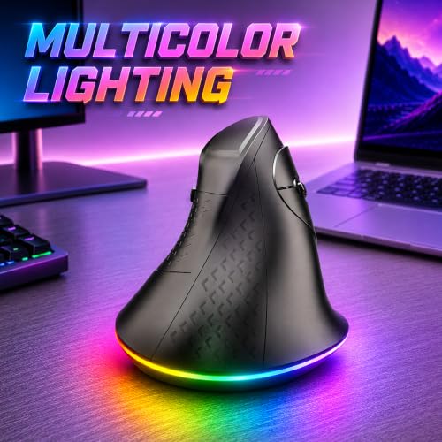 Image of Ant PC M200 Vertical Wireless Mice, Wireless Ergonomic Design, Rechargeable,5 Adjustable DPI, Silent 2.4GHz Optical Tunnel, USB Wireless Mouse for Laptop, PC Black