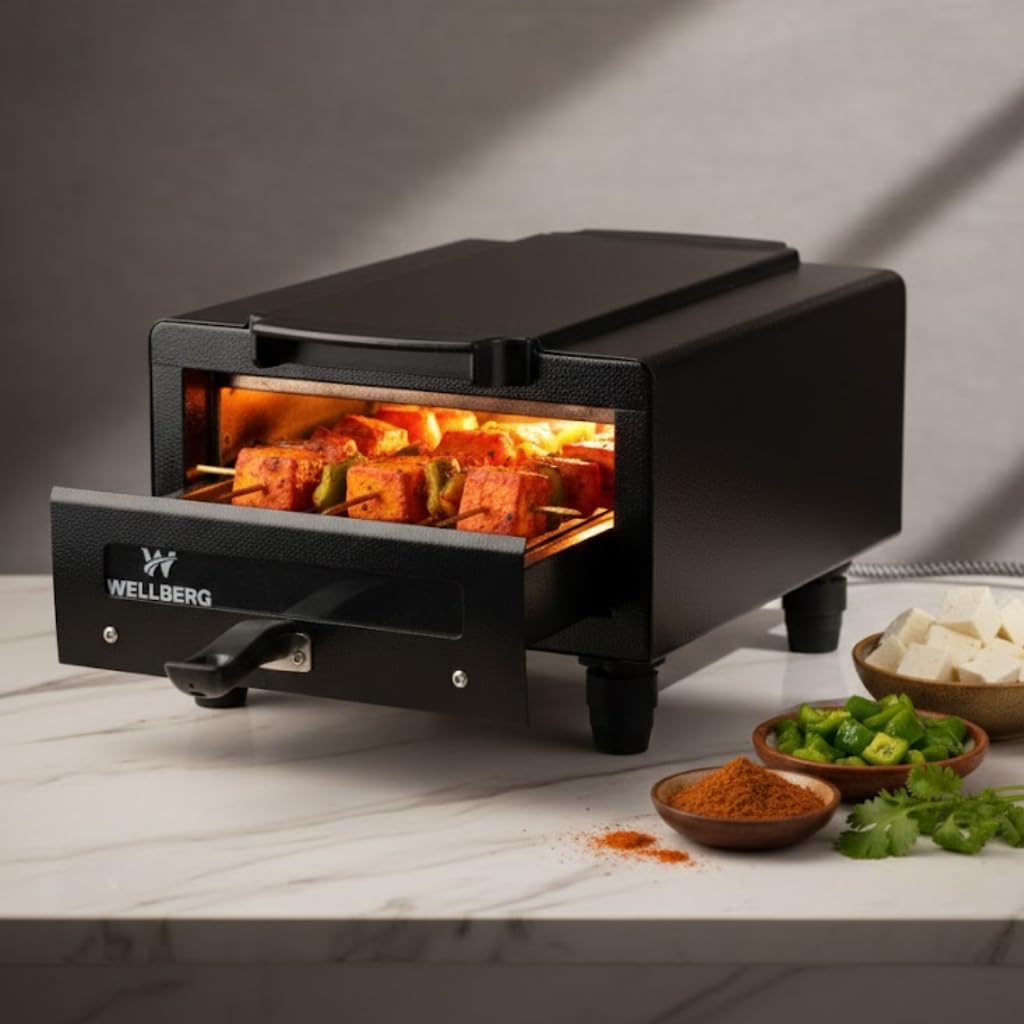 Wellberg 14-Inch Electric Tandoor for Home | 2000W Fast Heating Stainless Steel Element | Oil-Free Tandoori Grilling, Baking and Roasting | Ideal for Daily Cooking, Snacks and Healthy Family Meals-image-23