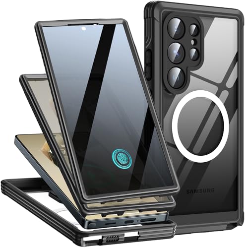 Magnetic for Samsung Galaxy S24 Ultra Case with Privacy Screen Protector, Compatible with Magsafe, Military Grade Protection, Anti-peep Privacy Screen Full Body Shockproof Phone Cover 6.8", Black by TLIKEMISS - Used condition - US$20.04