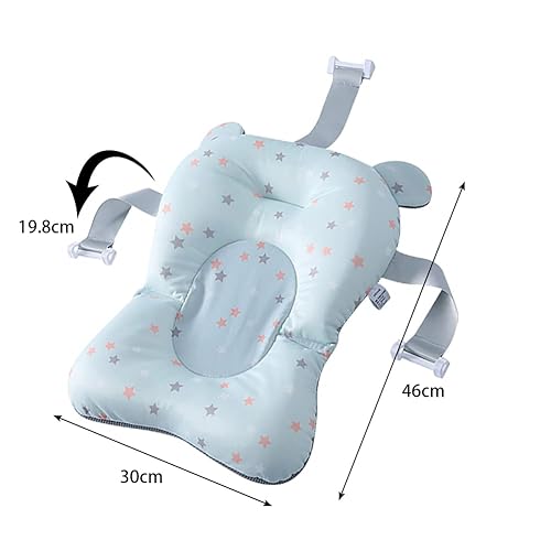 Miniatura 4 de ikasus Cojín de apoyo de baño para bebé, tapete de baño antideslizante de secado rápido, almohada de baño para bañera, asiento de baño flotante
