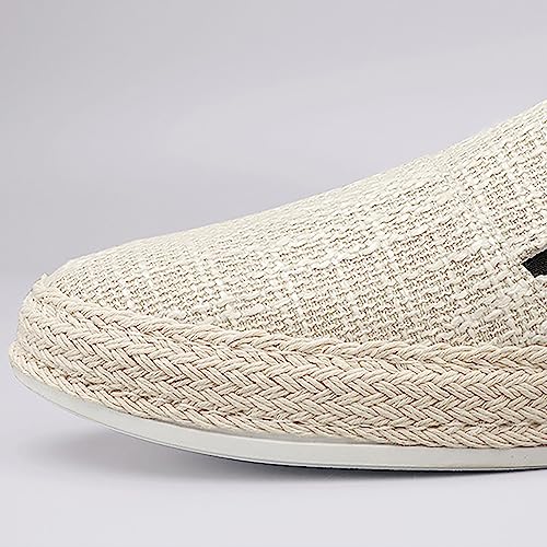 2023 Summer Men's Lazy Linen Casual Shoes Korean Students with A Straw Woven Board Shoes Men Casual Men Shoes Size 133