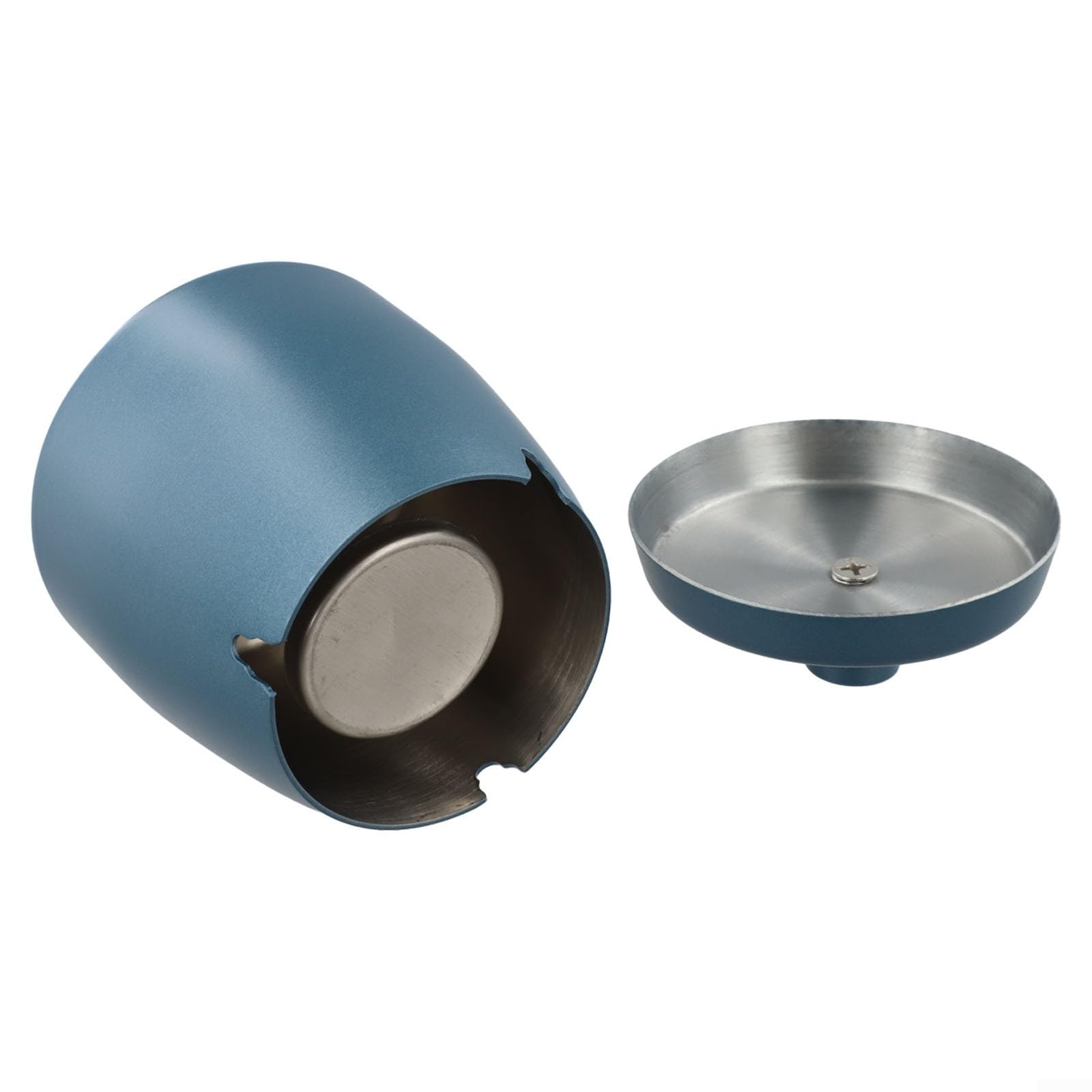 Colector de cenizas con tapa, diseño de acero inoxidable para interior y exterior (azul)