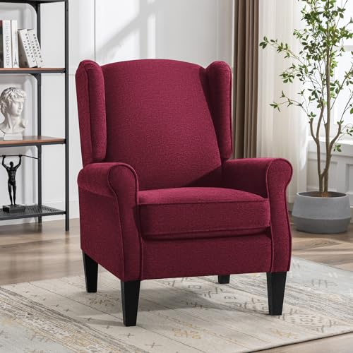 FLUSGO Accent Chair, Modern Living Room Chairs with Wingback, Comfy Upholstered High Back...