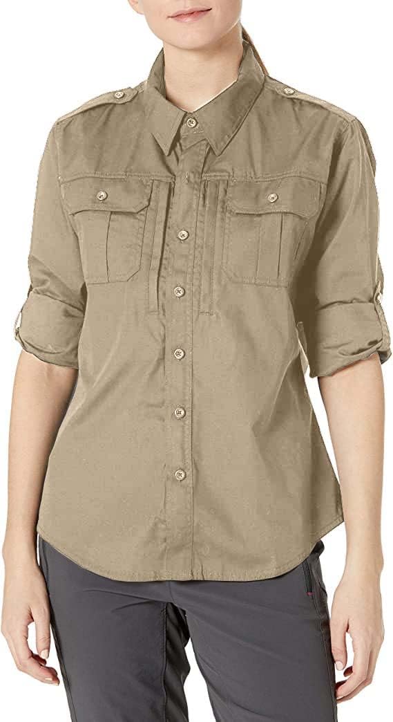 Propper Women's Tactical Long Sleeve Shirt, Khaki, X-Small