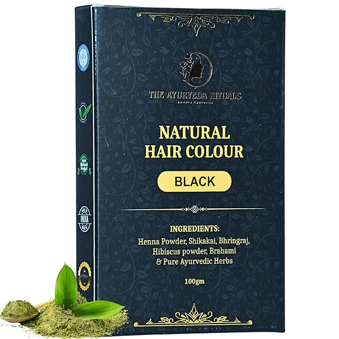 Natural Beard & Moustache Black Hair Colour For Men -100% Natural, Ammonia & PPD Free – Herbal Organic Beard Hair Colour | Plant Based -No Harmful Chemicals | Rajasthani Henna Powder | 11 Organic Ayurvedic Extracts | Black Hair Color Pack of 1 (100gm)