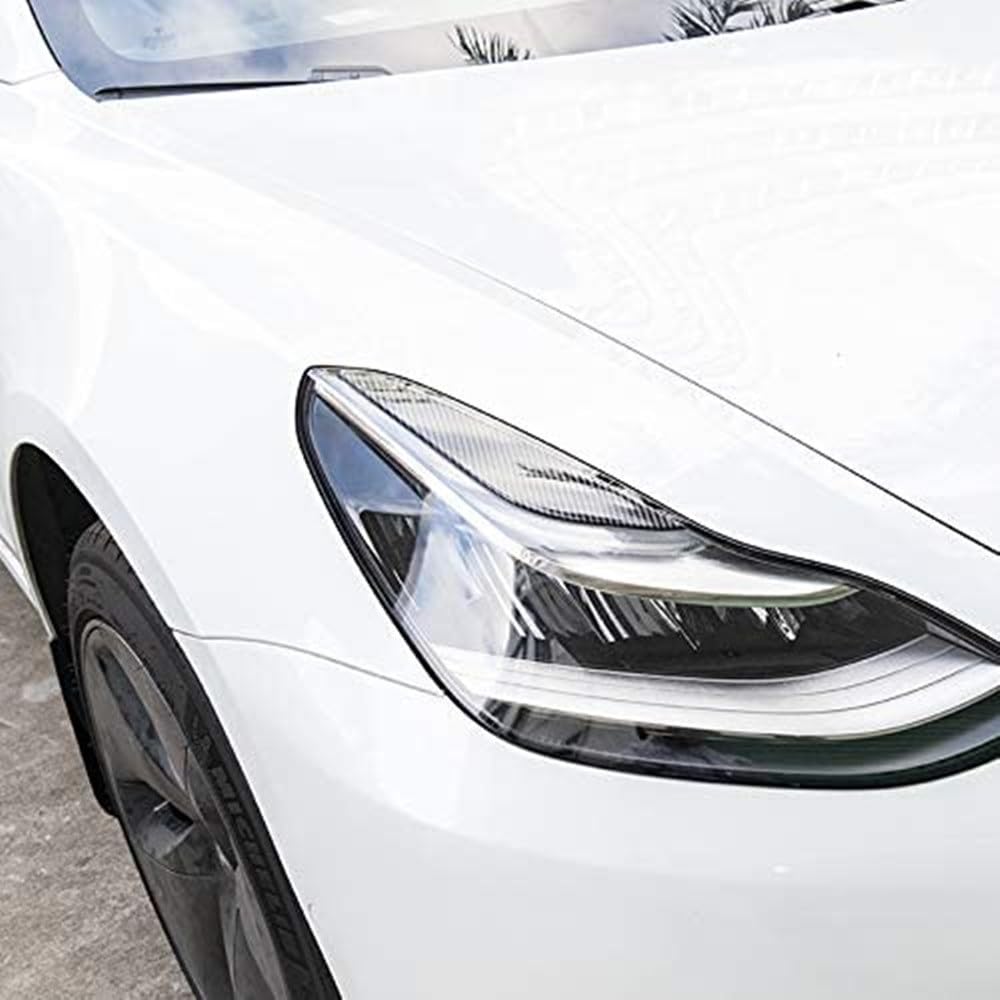 Hoofdlamp Wenkbrauw Voor Tesla Voor Model Voor Y 2019 2020 2021 2022 2023 ABS Boze Wenkbrauwen Auto Koplamp Oogleden Deksels Body Kits Tuning Accessoires 3D Stickers Voorste koplamp ooglid (Maat : Gl