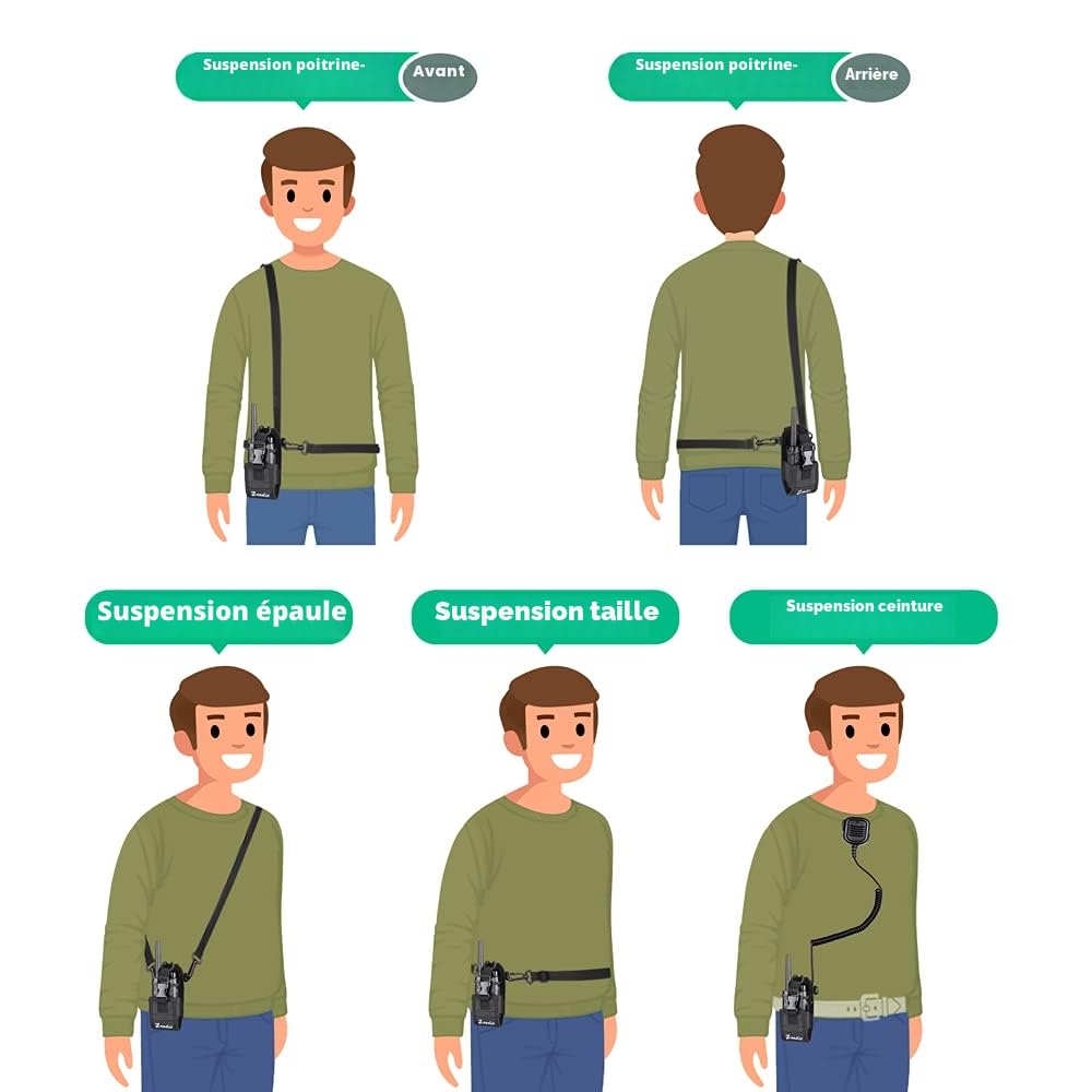 Étui Polyvalent pour Talkie-walkie, Holster Universel Durable avec Support pour Radio bidirectionnelle (ZNC-D, Lot de 12)