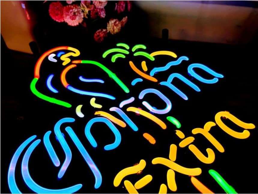 Miniatura 2 de Tubo de cristal de loro de 17 pulgadas de ancho x 13 pulgadas de alto, luz de neón para cerveza, bar, bar, garaje, habitación, ventanas, cartelera