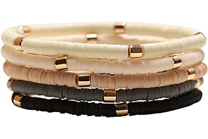 Surfer Heishi Clay Bead Bracelets for Women