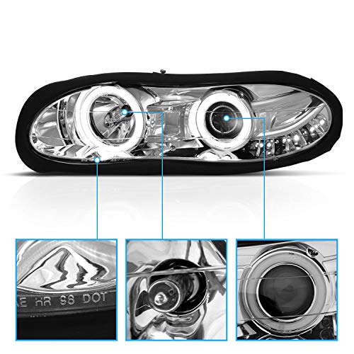 AmeriLite LED Halo Projector Headlights for 1998-2001 Chevy Camaro - Image 4