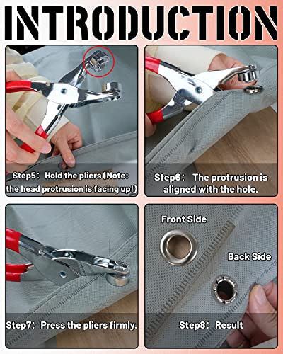 Image of 150Pcs 1 /2 Inch Grommet Tool Kit, Grommet Kit, Eyelet Kit with Leather Hole Punch Pliers, 150 Metal Eyelets and Grommets in Gold and Silver for Leather, Shoes, Fabric, Belt