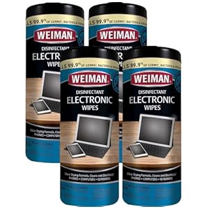 Weiman Electronic Screen Cleaner Wipes – 4 Pack Clean Your Laptop, Computer, TV, and All Electronic Equipment – Electronic Wipes – 30 Count
