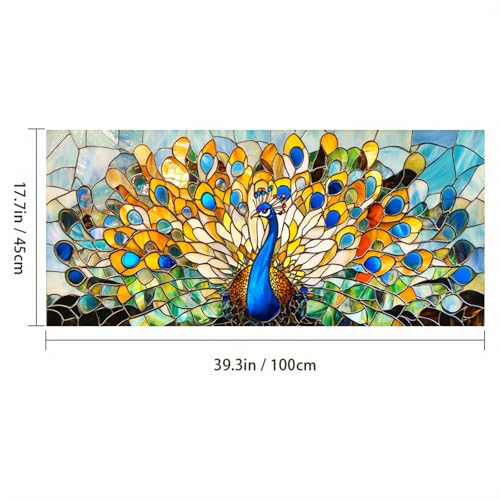Vinilo Decorativo de Ventana con Diseño de Pavo Real 39.3x17.7 pulgadas miniatura 4