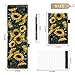 4 Pieces Pocket Size Notepad Holder Set PU Leather Mini Notebook Memo Pads Cover with 2 Small Notepad and Stylus Pen, 5.4 x 3.4 inch for Office Reporter Police News Student - Sunflowers