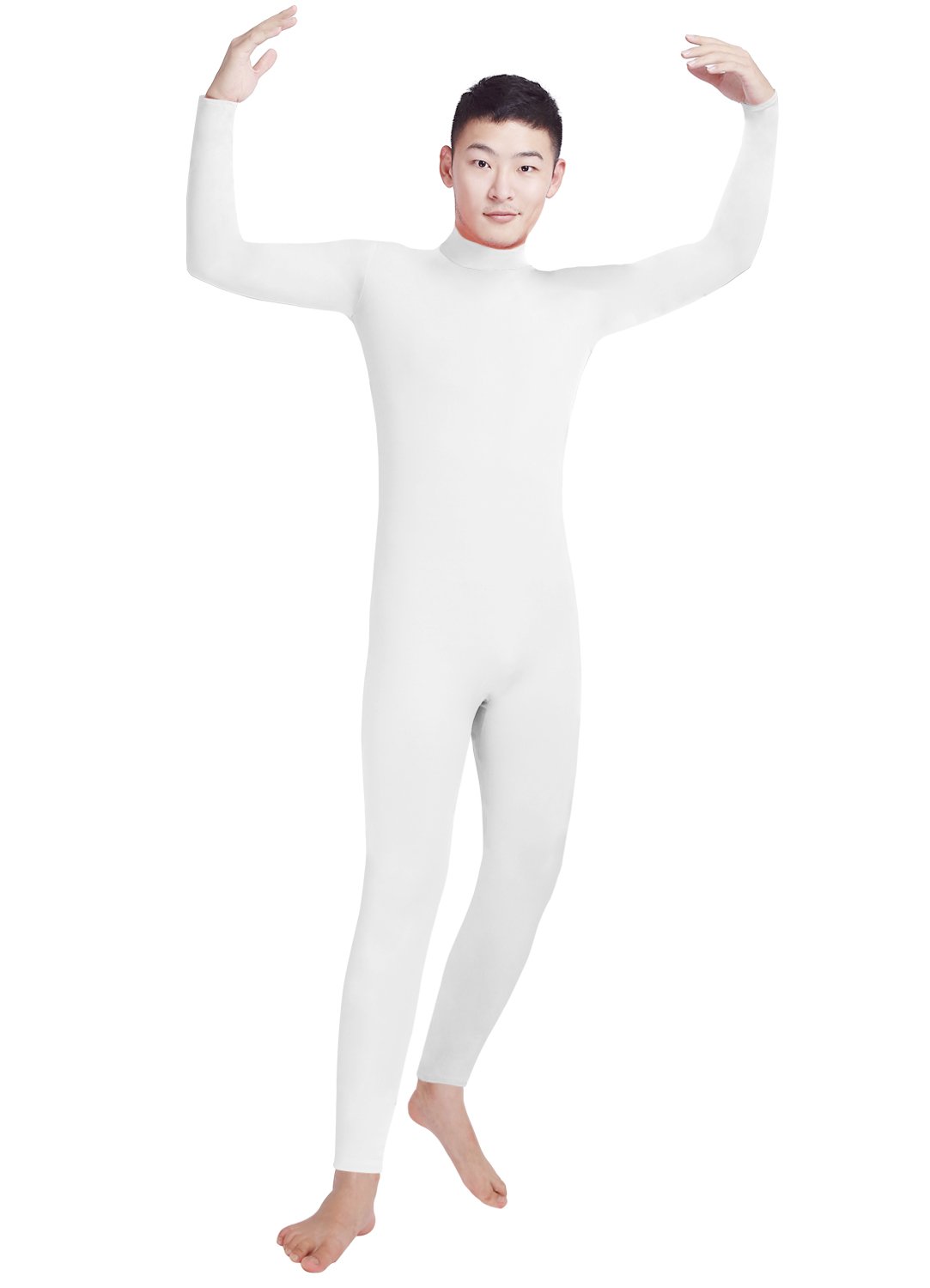 Shinningstar Boys' Men's Zentai Unitard Spandex Turtleneck Long Sleeve Dancewear Bodysuit