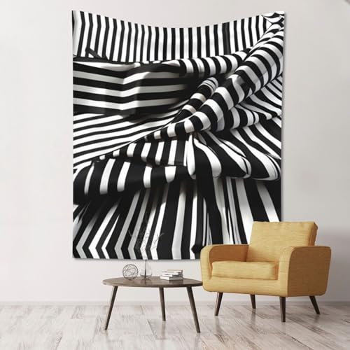Tapisserie murale noire et blanche pour habiller un mur vide de chambre