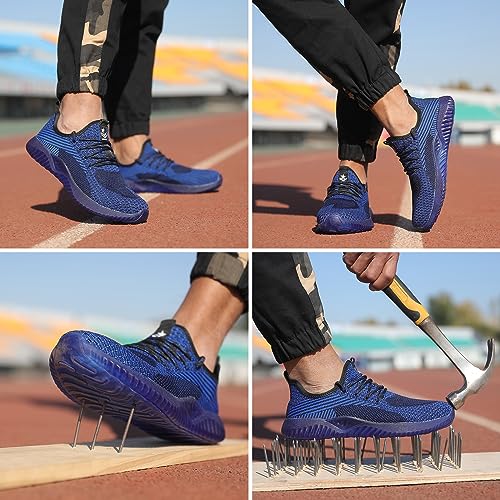 Image of Drecage Steel Toe Safety Shoes for Women Men Work Shoes Industrial & Construction Sneakers Puncture Proof Lightweight Working Shoes
